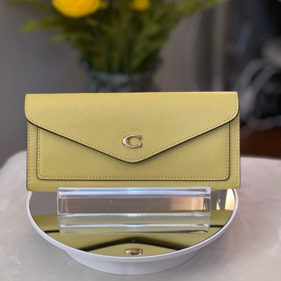 Coach Handbags - COACH | Wyn Crossgrain Leather Wallet In Retro Yellow